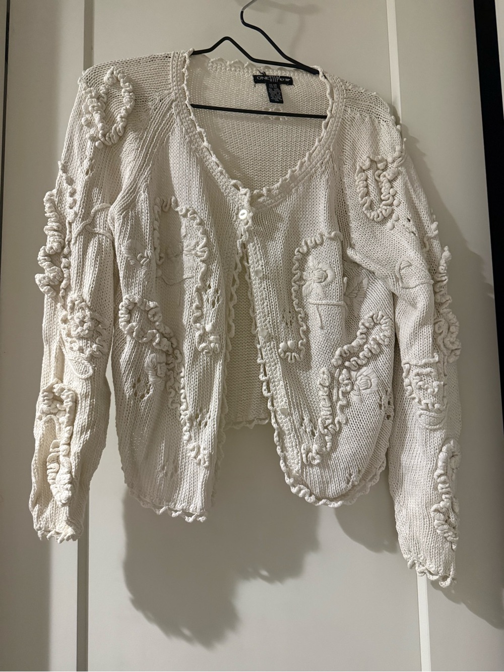 One Step Up Cream Textured Knit Cardigan